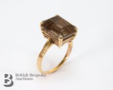 18ct Yellow Gold Smoky Quartz Ring