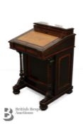 Victorian Ebony and Burr Walnut Veneered Davenport