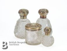 Silver and Cut Glass Vanity Bottles