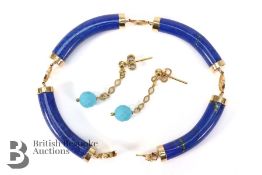 14ct Yellow Gold Lapis Lazuli Bracelet