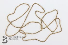 Antique 9ct Yellow Gold Muff Chain