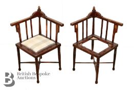 Pair of X-frame Corner Chairs