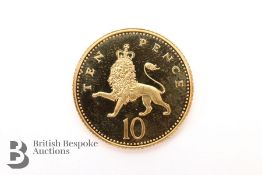 2002 Queen Elizabeth II UK 10p Gold Coin