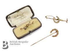 9ct Gold Hunting Stock Pins