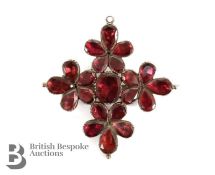 Garnet Cross Pendant Brooch
