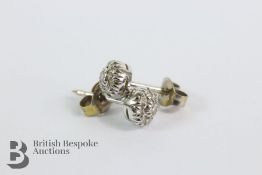 Pair of White Gold Cluster Earrings