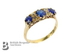 Antique 18ct Yellow Gold Sapphire and Diamond Ring