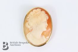 Shell Cameo Brooch