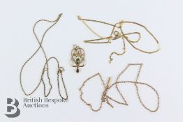 9ct Yellow Gold Pendant and Chain