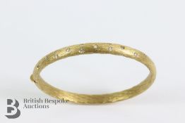 18ct Yellow Gold and Diamond Bangle