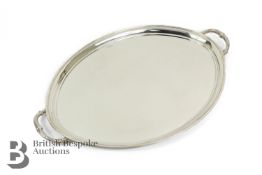 Large Elizabeth II Oval Silver Tray