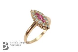Antique 18ct Yellow Gold Ruby and Diamond Ring