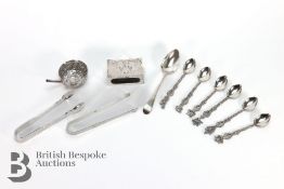 Silver Matchbox Cover and Miscellaneous Silver