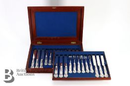 George IV Set of Twelve Silver Kings Pattern Fruit Knives and Forks