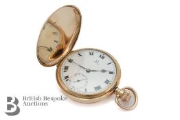 9ct Yellow Gold Full Hunter Self Wind Omega Pocket Watch