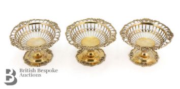 Three Silver Gilt Bon Bon Dishes