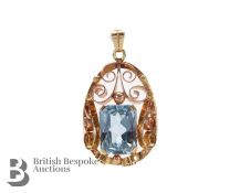 Austrian 14ct Rose Gold Topaz Pendant