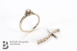 Diamond Solitaire Ring and Diamond Pendant