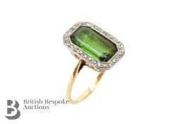 Antique 18ct Yellow Gold Tourmaline and Diamond Ring