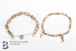 9ct Gold Gate-Link Bracelet