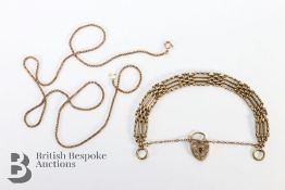 9ct Gold Gate-Link Bracelet