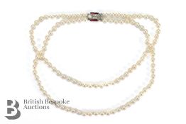 Antique Double Strand Pearl Necklace