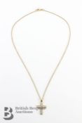 18ct Yellow Gold Diamond Cross Pendant