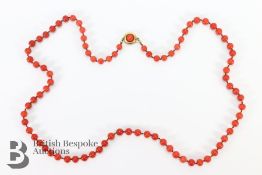 Vintage Coral Bead Neckace