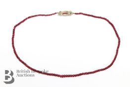 Antique Ruby Bead Necklace