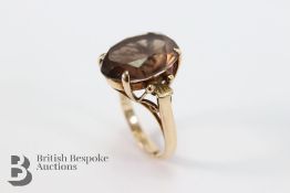 14ct Yellow Gold Smoky Quartz Ring