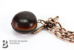 9ct Rose Gold Double Albert Fob Chain