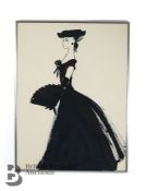 Mid-20th Century Original Fashion Sketch