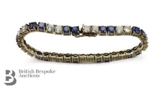 Silver and White Stone Tennis Bracelet