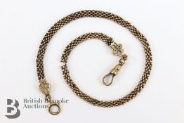 14/15ct Rose Gold Enamel Fob Chain