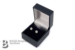 Pair of 14ct White Gold Diamond Stud Earrings
