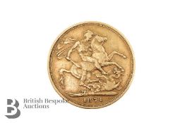 Queen Victoria 1874 Full Gold Sovereign