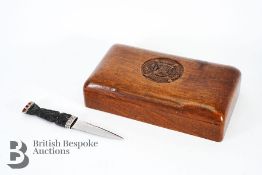 Treen Cigar Box and Scottish Dirk