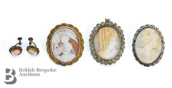 Three Shell Cameo Brooches