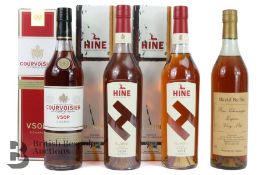 Four Bottles of French Fine Champagne Cognac