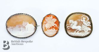 Three Shell Cameo Brooches
