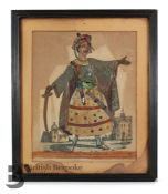 19th Century Engraving and Watercolour with Foil