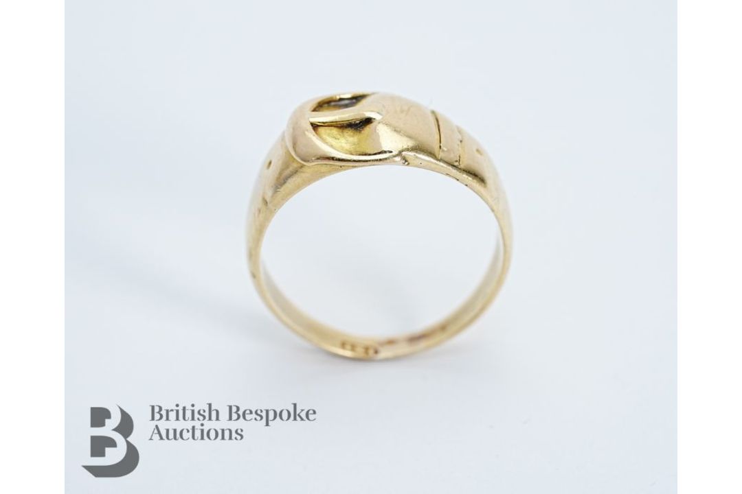 Gentleman's 18ct Gold Buckle Ring - Image 3 of 3