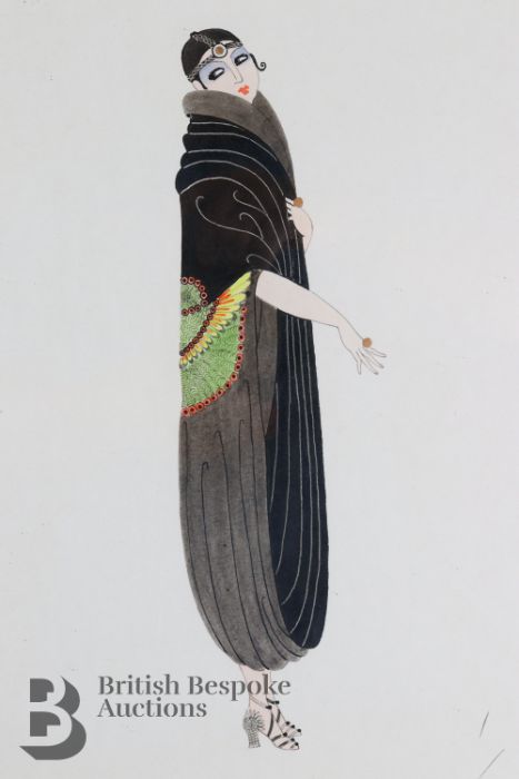 Romain de Tirtoff (1892-1990) Erte Watercolour - Image 2 of 4
