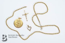 9ct Gold St Christopher Pendant
