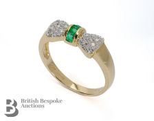 18ct Yellow Gold Diamond and Emerald Ring