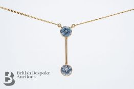 9ct Yellow Gold Aquamarine Pendant