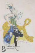 Léon Bakst Limited Edition Coloured Lithograph for La Peri Ballet Russes