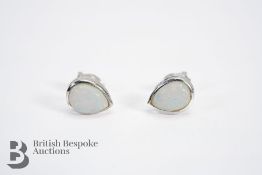 Pair of Silver and Opal Stud Earrings