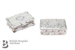 Two Victorian Silver Vinaigrette