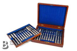 Victorian and Georgian Silver Dessert Flatware Set